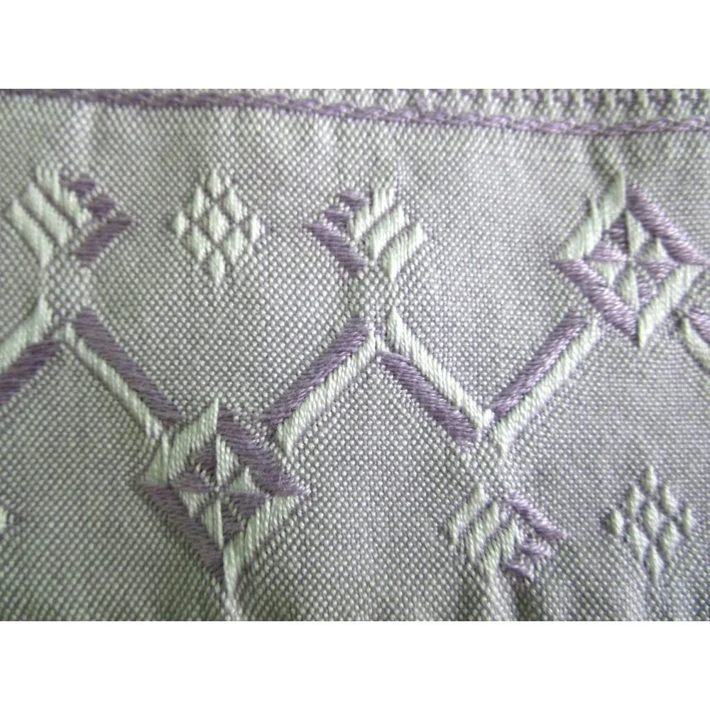 Purple White Woven Trellis Star Vintage Towel Set One Hand One Bath GUC Spots